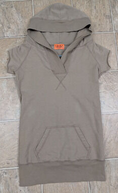 Y2K Juicy Couture sz S petite SP Tunic Terry Hoodie Dress or top tan 3943